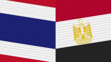 Mısır ve Tayland İki Yarım Bayrak Birlikte Kumaş Doku Çizimi