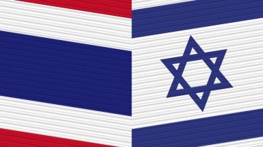 İsrail ve Tayland Birlikte İki Yarım Bayrak Kumaş Çizimi