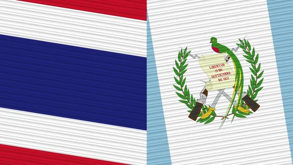 Guatemala Tailândia Duas Meias Bandeiras Juntas Ilustração Textura Tecido — Fotografia de Stock