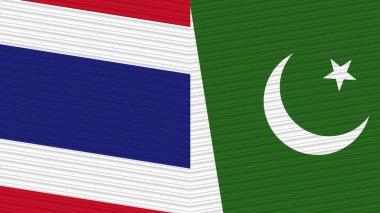 Pakistan ve Tayland Birlikte İki Yarım Bayrak Kumaş Çizimi