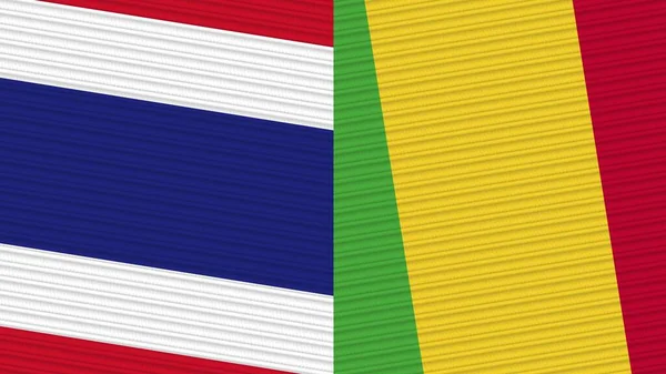 Mali Thajsko Dvě Poloviny Vlajky Dohromady Textilní Textury Ilustrace — Stock fotografie