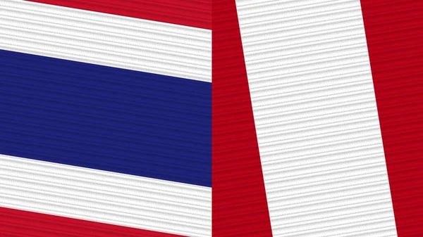 Peru Thajsko Dvě Poloviny Vlajky Dohromady Textilní Textury Ilustrace — Stock fotografie
