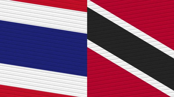 Trinidad Tobago Thailand Twee Halve Vlaggen Samen Textuur Illustratie — Stockfoto