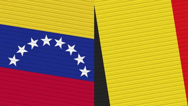Бельгія Венесуела Два Півпрапори Разом — стокове фото