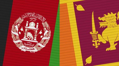 Sri Lanka and Afghanistan Two Half Flags Together Fabric Texture Illustration