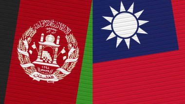 Taiwan and Afghanistan Two Half Flags Together Fabric Texture Illustration