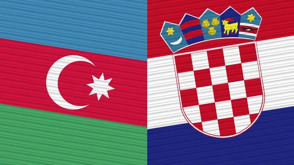 Croatia Afghanistan Two Half Flags Together Fabric Texture Illustration — Fotografia de Stock