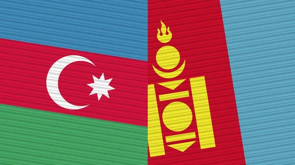 Mongolia Afganistán Dos Medias Banderas Juntas Textura Tela Ilustración — Foto de Stock