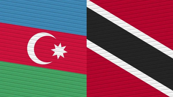 Trinité Tobago Afghanistan Deux Demi Drapeaux Ensemble Illustration Texture Tissu — Photo