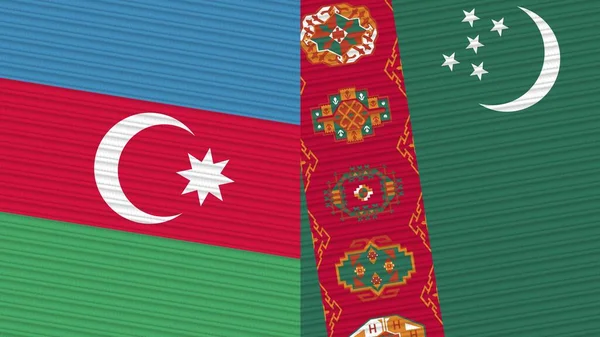 Turkmenistán Afganistán Dos Medias Banderas Juntas Textura Tela Ilustración — Foto de Stock