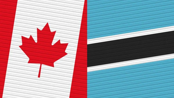 Botswana Kanada Dvě Poloviny Vlajky Dohromady Textilní Textury Ilustrace — Stock fotografie