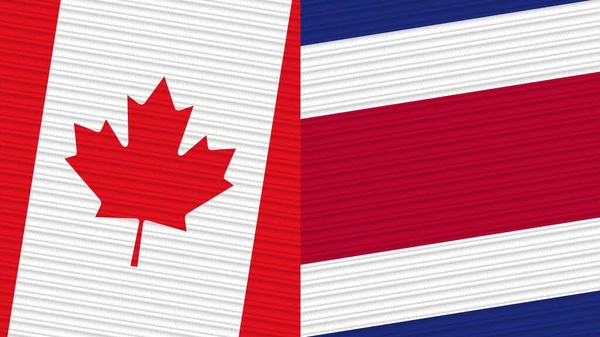 Kostarika Kanada Dvě Poloviny Vlajky Dohromady Textilní Textury Ilustrace — Stock fotografie