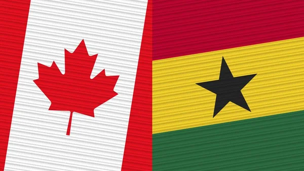 Гана Канада Два Півпрапори Разом Фабричні Текстурні Ілюстрації — стокове фото