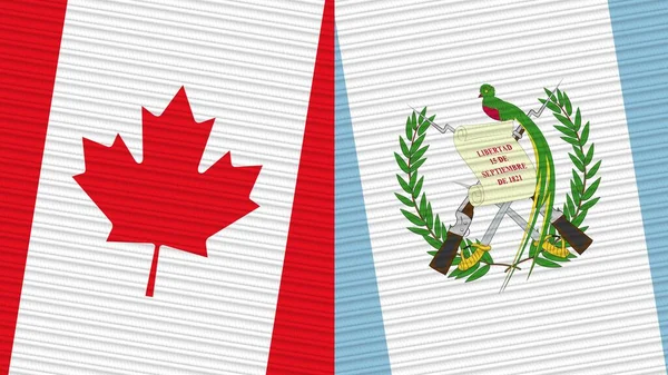 Guatemala Canadá Dos Medias Banderas Juntas Textura Tela Ilustración —  Fotos de Stock