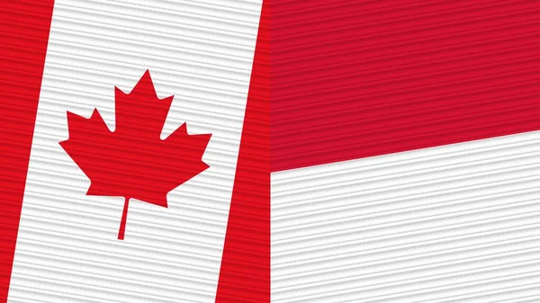 Monaco Canada Twee Halve Vlaggen Samen Textuur Illustratie — Stockfoto