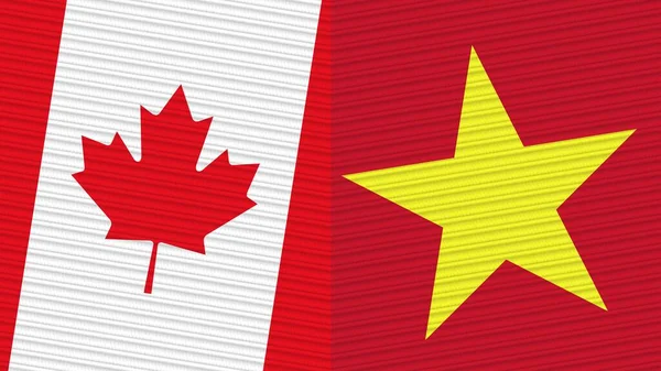 Вітнем Канада Дві Половини Прапорів Разом Ілюстрації Текстури Тканини — стокове фото