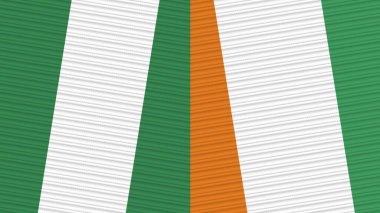 Cote D lvoire ve Nijerya İki Yarım Bayrak Birlikte Kumaş Doku İllüstrasyonu