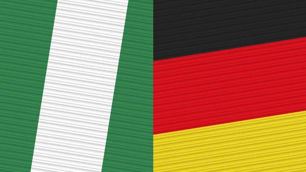 Alemania Nigeria Dos Medias Banderas Juntas Textura Tela Ilustración —  Fotos de Stock