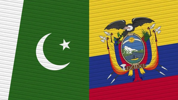 Еквадор Пакистан Два Півпрапори Разом — стокове фото