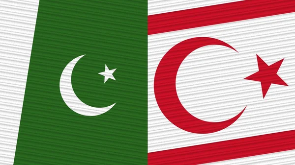República Turca Del Norte Chipre Pakistán Dos Medias Banderas Juntas —  Fotos de Stock