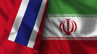 İran ve Tayland Gerçekçi Bayrak Kumaşı Dokusu 3D Görüntü