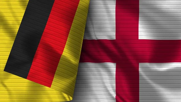 Αγγλία Και Γερμανία Ρεαλιστική Σημαία Ύφασμα Εικονογράφηση — Φωτογραφία Αρχείου