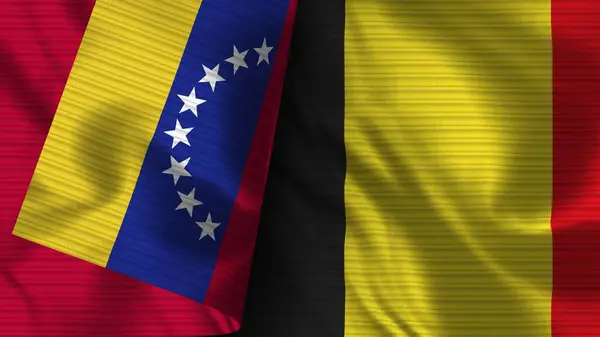 Jemen Und Venezuela Realistische Fahnen Textur Illustration — Stockfoto