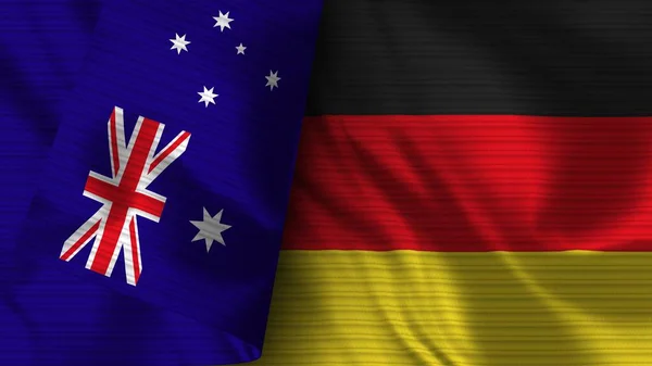 Tyskland Australia Realistiske Flaggverk Illustrasjon – stockfoto