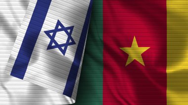 Kamerun ve İsrail Gerçekçi Bayrak Kumaşı Dokusu 3D Görüntü