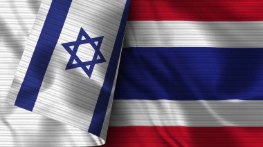 Tayland ve İsrail Gerçekçi Bayrak Kumaşı Dokusu 3D Görüntü