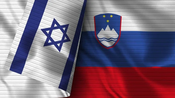 Словенія Ізраїль Realist Flag Fabric Texture Illustration — стокове фото