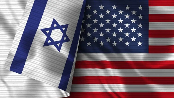 Vereinigte Staaten Von Amerika Und Israel Realistische Flagge Textur Illustration — Stockfoto