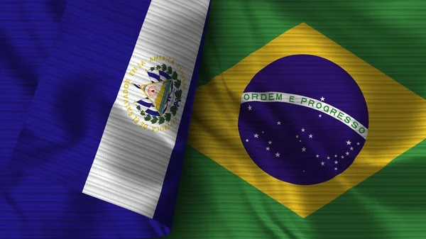 Brazilië Salvador Realistische Vlag Stof Textuur Illustratie — Stockfoto