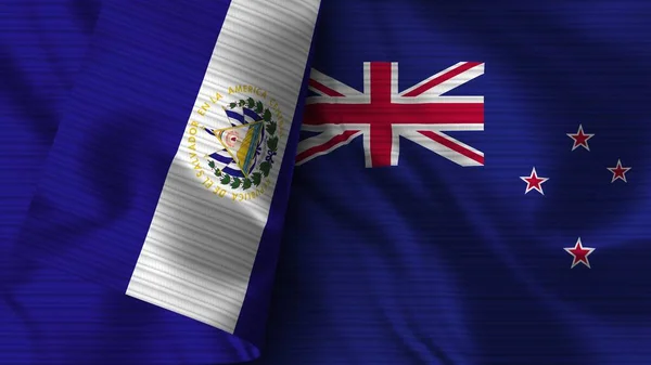 Новий Фанатик Єль Сальвадор Реалістичний Прапор Тканина Ілюстрація — стокове фото