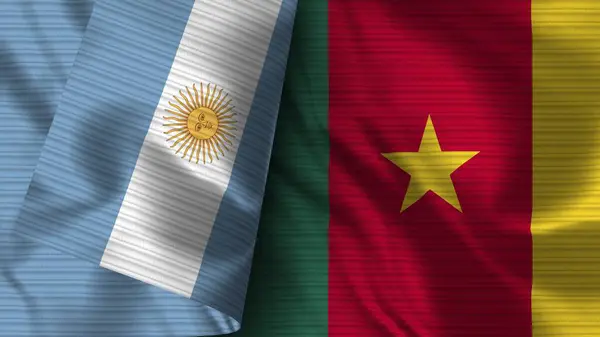 Καμερούν Και Αργεντινή Ρεαλιστική Σημαία Ύφασμα Εικονογράφηση — Φωτογραφία Αρχείου