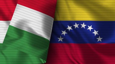 Venezuela ve İtalya Gerçekçi Bayrak Kumaşı Dokusu 3D Görüntü