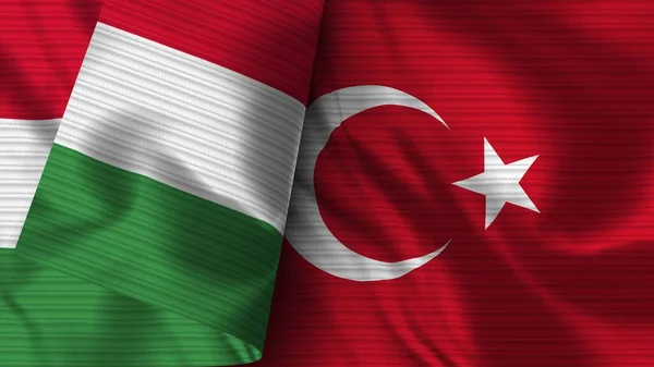 Türkiye Talya Gerçekçi Bayrak Kumaşı Dokusu Görüntü — Stok fotoğraf