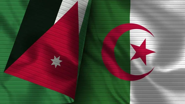 Algeria Jordan Retical Flag Fabture Illustration — стокове фото