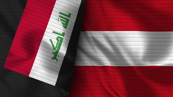 Austria Iraq Realist Flag Fabric Texture Illustration — стокове фото