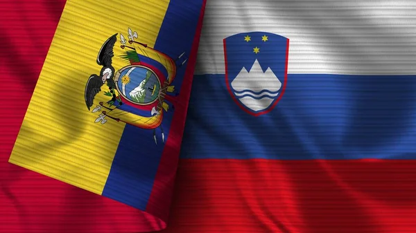 Slovenia Ecuador Realist Flag Fabric Texture Illustration — стокове фото