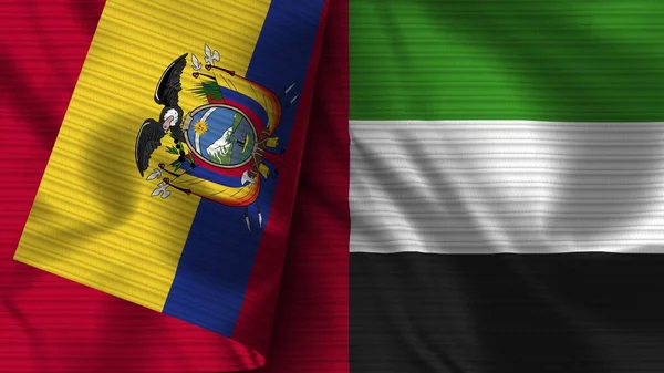 Ηνωμένα Αραβικά Εμιράτα Και Εκουαδόρ Ρεαλιστική Σημαία Ύφασμα Εικονογράφηση — Φωτογραφία Αρχείου