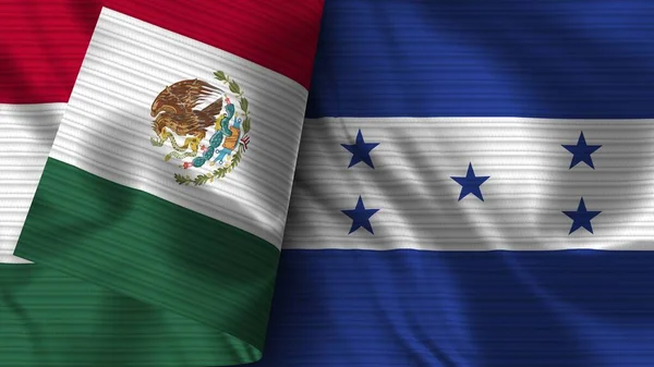 Honduras Mexico Realistic Flag Fabric Texture Illustration — Stock Photo, Image