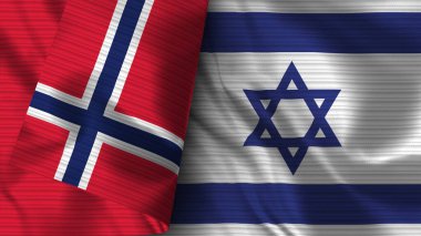 İsrail ve Norveç Gerçekçi Bayrak Kumaşı Dokusu 3B Görüntü