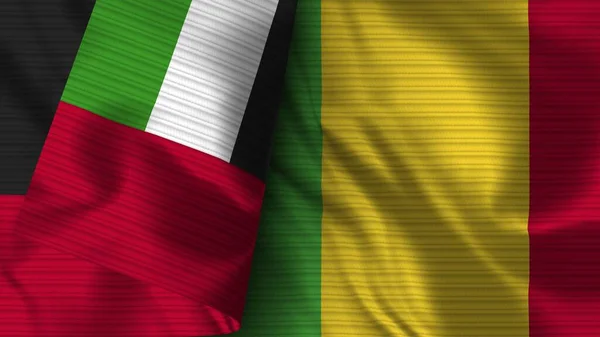 Mali United Arap Emirates Realistic Flag Textric Texture Illustration — Stock fotografie