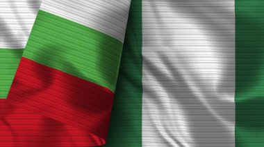 Nijerya ve Bulgaristan Gerçekçi Bayrak Kumaşı Dokusu 3B Görüntü