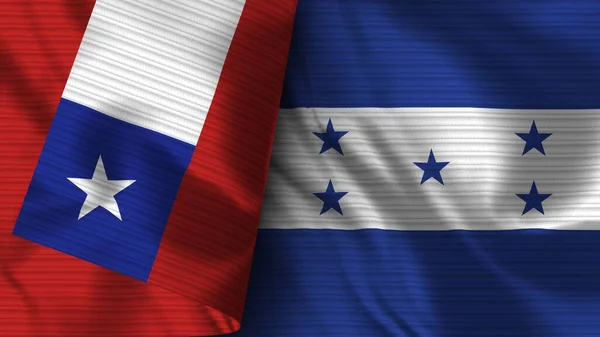 Гондурас и Чили реалистичный флаг Ткань текстуры 3D иллюстрация — стоковое фото