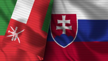 Yemen ve Umman Gerçekçi Bayrak Kumaşı Dokusu 3D Görüntü