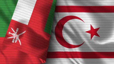 Yemen ve Umman Gerçekçi Bayrak Kumaşı Dokusu 3D Görüntü