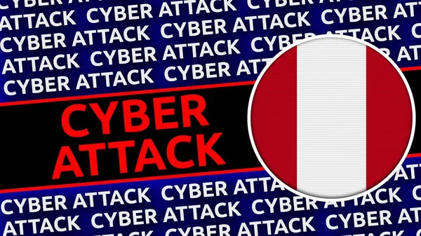 Peru Circular Flag Cyber Attack Titles Illustration — Stock Photo, Image