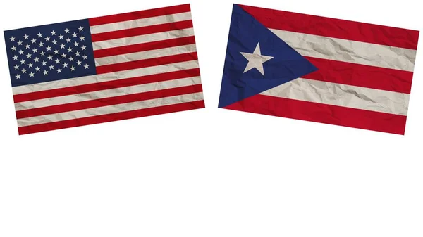プエルトリコとアメリカの国旗と紙のテクスチャ効果イラスト — ストック写真